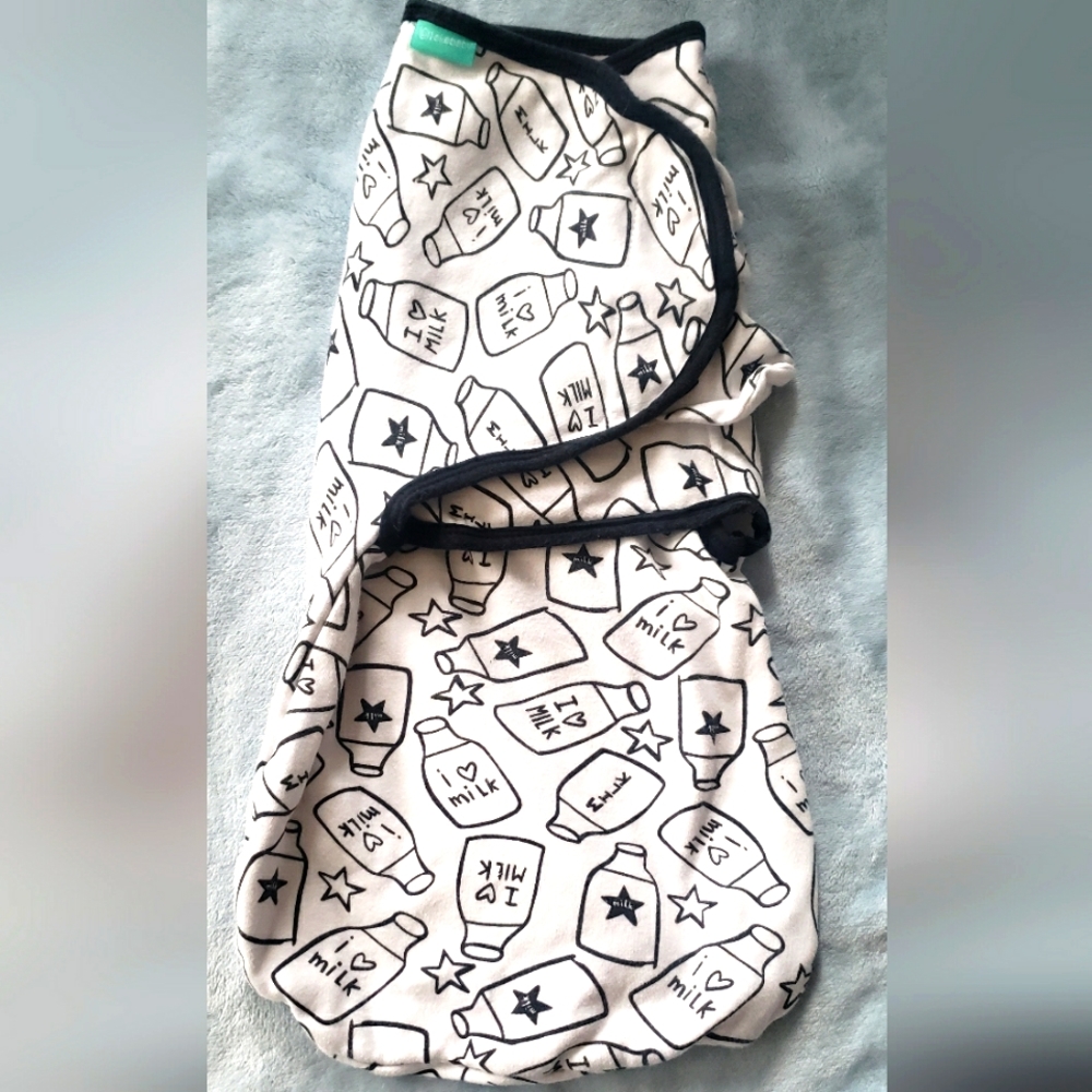 Lekebaby 100% Cotton "I Love Milk" Sleep swaddle Sleep Sack Size Small 3…